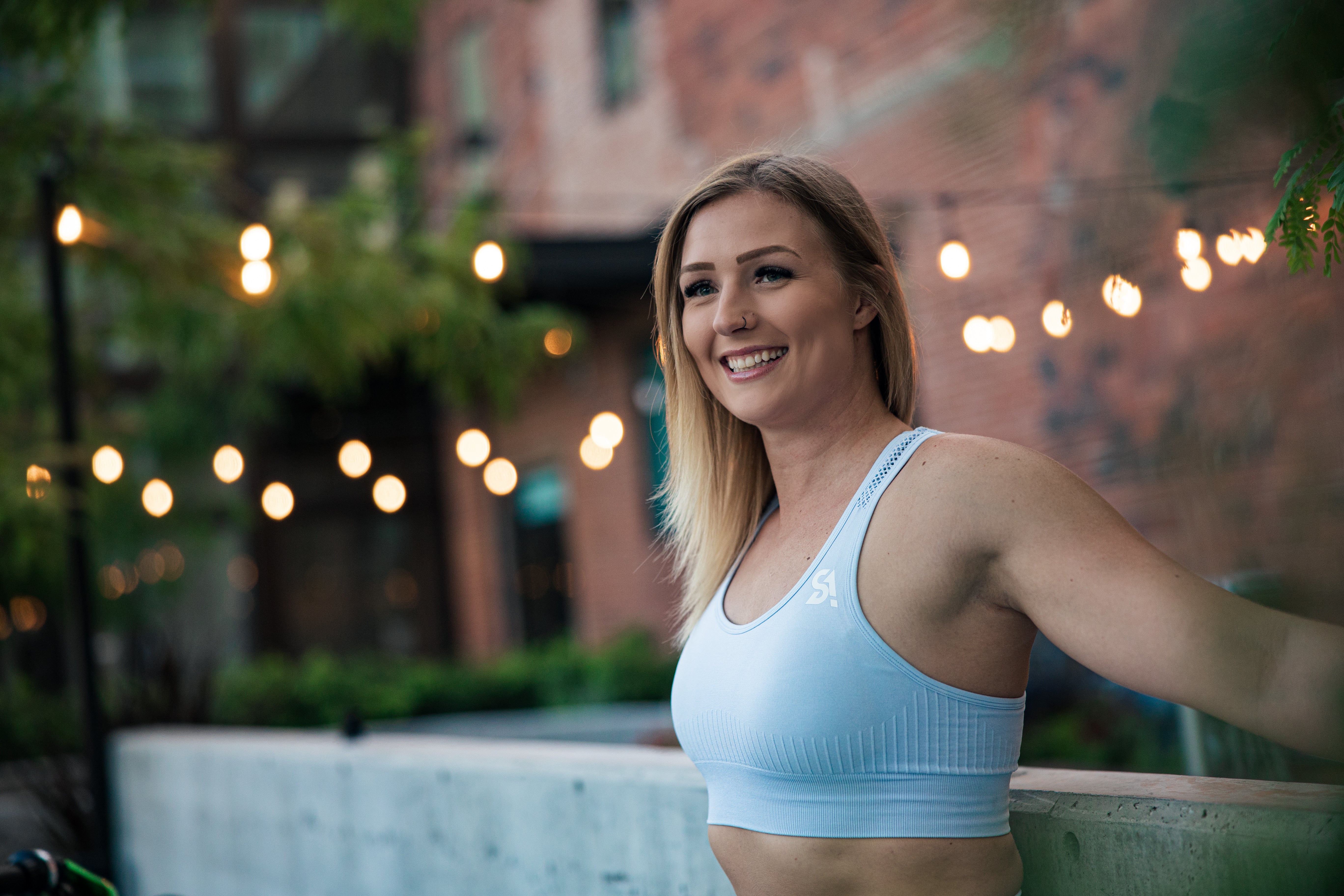 Hooded Sports Bra - Blue by NUMBAT